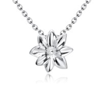 Beautiful Cosmos flower Shaped Silver Necklace SPE-5252